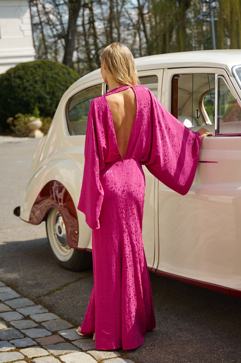 Sukienka maxi Blooming Fuchsia