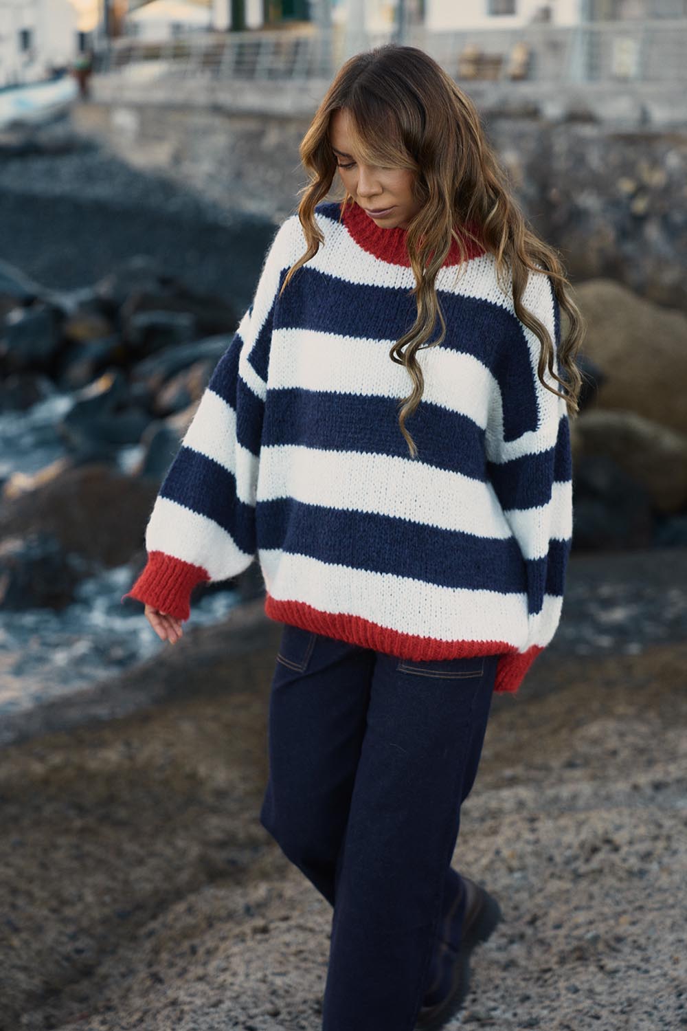 Sweter z wełną Strawberry Cream
