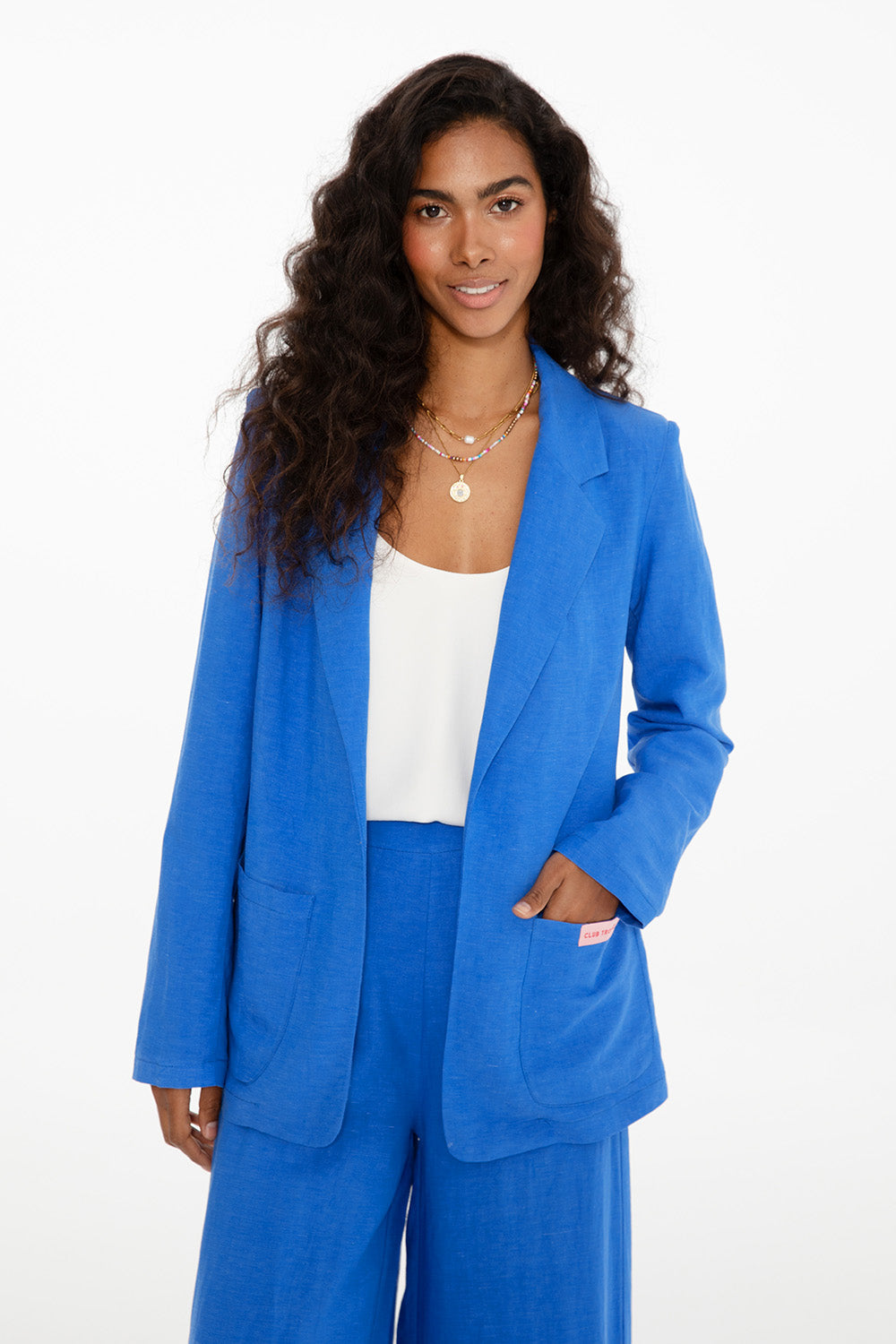 Marynarka z lnem Blue Margarita