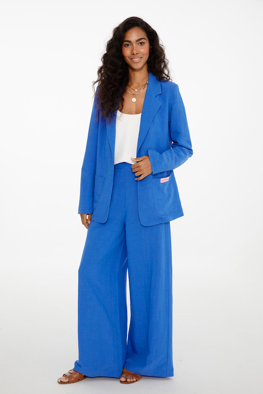 Marynarka z lnem Blue Margarita